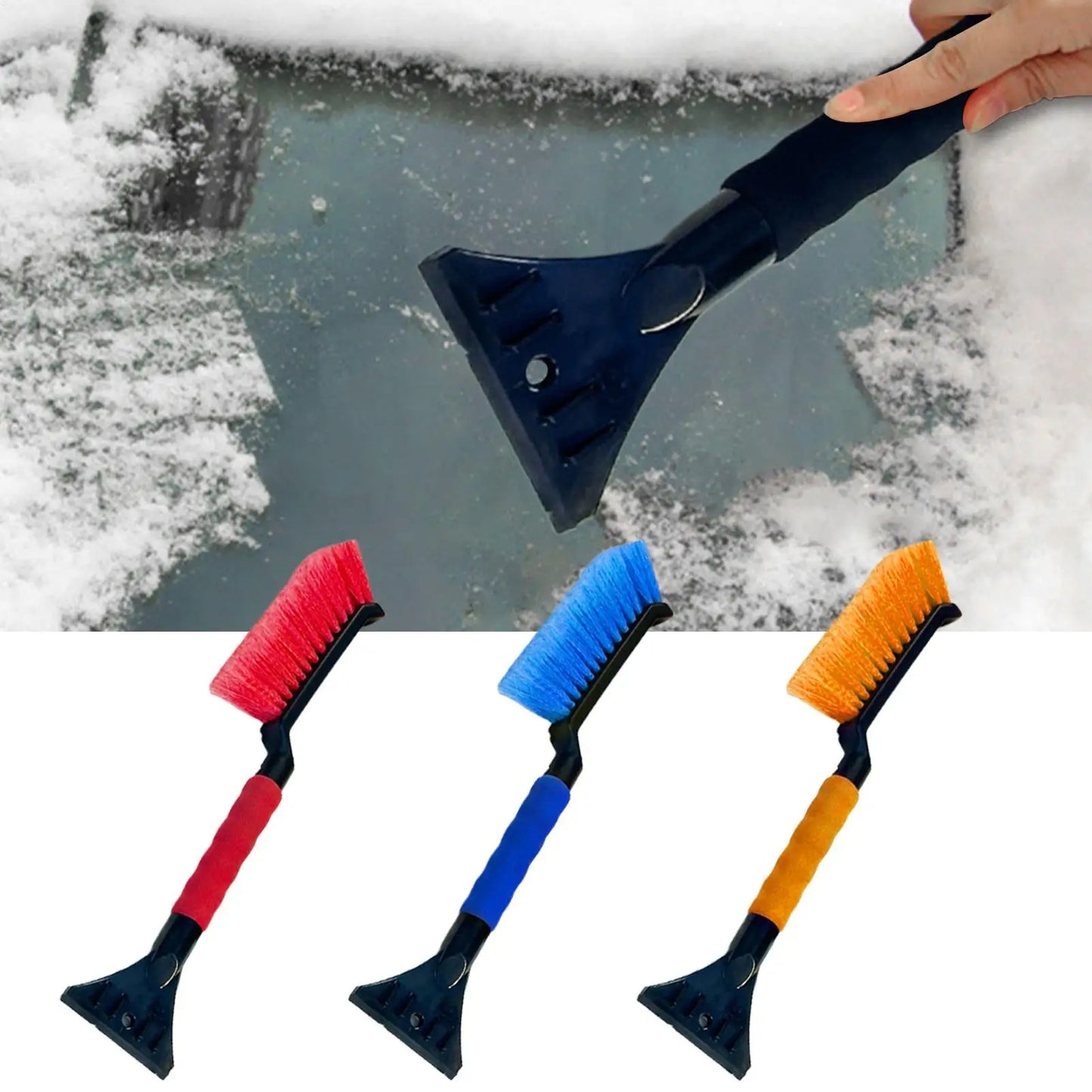 Car Ice Scraper and Brush Car Scraper Snow Brush Window Ice Scraper Snow Remover for Car Ergonomic Foam Grip Window Snow Cleaner